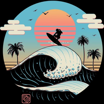 Junior's Design By Humans Summer Big Wave Surf Vibes By Vincenttrinidad T-Shirt 1 Junior's Design By Humans Summer Big Wave Surf Vibes By Vincenttrinidad T-Shirt