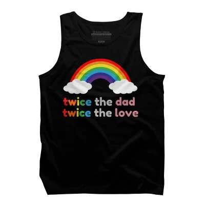 Design By Humans Rainbow Twice The Dad & Love By Tank Top 2 Design By Humans Rainbow Twice The Dad & Love By Tank Top - Image 2
