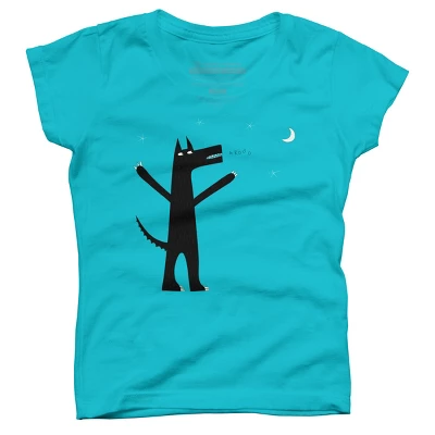 Girl's Design By Humans Arooo! By NicSquirrell T-Shirt 3 Girl's Design By Humans Arooo! By NicSquirrell T-Shirt - Image 3