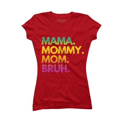 Junior's Design By Humans Mother's Day Mama Mommy Mom Bruh Rainbow Text By Punsalan T-Shirt 6 Junior's Design By Humans Mother's Day Mama Mommy Mom Bruh Rainbow Text By Punsalan T-Shirt - Image 6