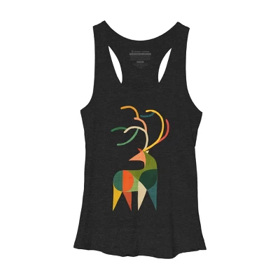 Women's Design By Humans Geometric Deer By Radiomode Racerback Tank Top 2 Women's Design By Humans Geometric Deer By Radiomode Racerback Tank Top - Image 2