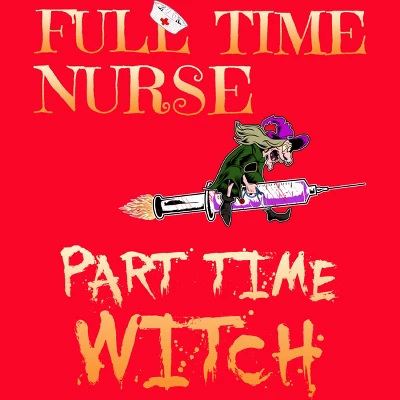 Women's Design By Humans Halloween Costume Full Time Nurse Part-Time Witch By TeeShirtMadness Racerback Tank Top 1 Women's Design By Humans Halloween Costume Full Time Nurse Part-Time Witch By TeeShirtMadness Racerback Tank Top