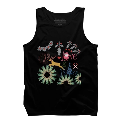 Men's Design By Humans Colorful Christmas Collage By Famenxt Tank Top 4 Men's Design By Humans Colorful Christmas Collage By Famenxt Tank Top - Image 4