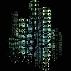 Men's Design By Humans City Lights And Tree By Alnavasord Tank Top