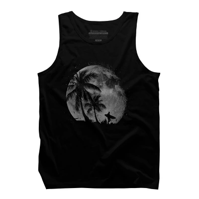 Men's Design By Humans Summer Night Surfing Silhouette By Darrenraya Tank Top 2 Men's Design By Humans Summer Night Surfing Silhouette By Darrenraya Tank Top - Image 2