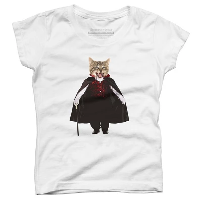 Girl's Design By Humans Catcula Cat Kitten Dracula Cute Funny Halloween T Shirt By JOHANNESART T-Shirt 4 Girl's Design By Humans Catcula Cat Kitten Dracula Cute Funny Halloween T Shirt By JOHANNESART T-Shirt - Image 4