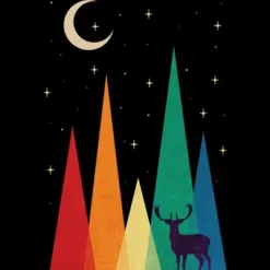 Junior's Design By Humans Vintage Rustic Weathered Grunge Reindeer And The Nature By Benblunders T-Shirt