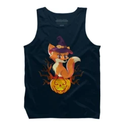 Men's Design By Humans Cute Witch Fox With Jack O Lantern Halloween Shirt By Thebeardstudio Tank Top -Design By Humans GUEST 07ead8ef 515d 44ae b2dd 3a26312f79df