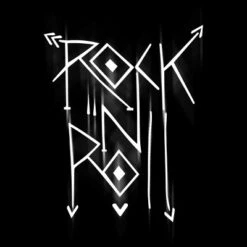 Junior's Design By Humans Rock N Roll White By Alnavasord T-Shirt