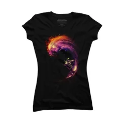 Junior's Design By Humans Space Surfing By Nicebleed T-Shirt -Design By Humans GUEST 093d07be 176e 46bc a305 a4e7cecda984