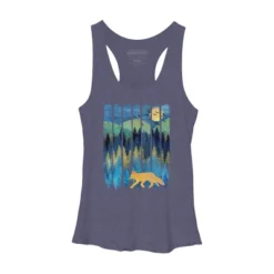 Women's Design By Humans Fox Forest Night By Maryedenoa Racerback Tank Top -Design By Humans GUEST 0985681f fda0 4cca a3d8 6b819af834d0