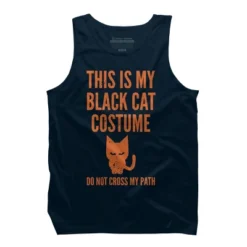 Men's Design By Humans Halloween Introvert Black Cat Costume By Commykaze Tank Top -Design By Humans GUEST 099e3799 a543 4146 bcf2 fa014097c9d9