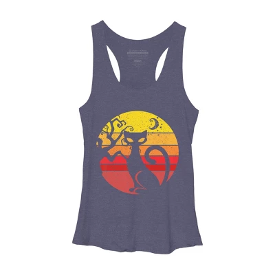 Women's Design By Humans Black Cat Halloween Costume Scary Vintage Cats By TaiHan Racerback Tank Top 6 Women's Design By Humans Black Cat Halloween Costume Scary Vintage Cats By TaiHan Racerback Tank Top - Image 6