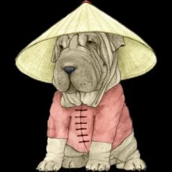 Women's Design By Humans Shar Pei By Barruf Racerback Tank Top