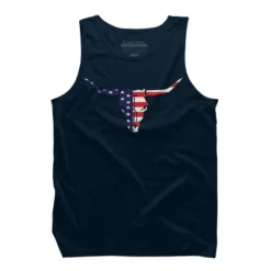 Men's Design By Humans July 4th American Flag Bull Horns Skull By Rasok Tank Top -Design By Humans GUEST 0a873087 8aa1 4218 93a6 5c3e8cd9f3c1