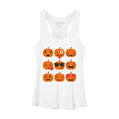 Women's Design By Humans Halloween Pumpkins Emoji By Honeytree Racerback Tank Top 4 Women's Design By Humans Halloween Pumpkins Emoji By Honeytree Racerback Tank Top - Image 4