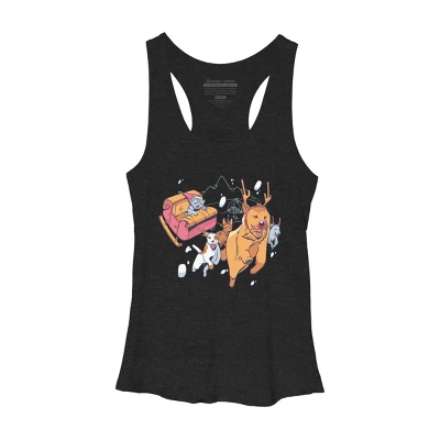 Women's Design By Humans Christmas Santa Cat By ArtStyleAlice Racerback Tank Top 3 Women's Design By Humans Christmas Santa Cat By ArtStyleAlice Racerback Tank Top - Image 3
