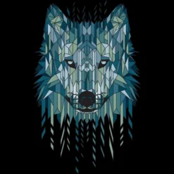 Girl's Design By Humans Geometric Wolf By Jun087 T-Shirt