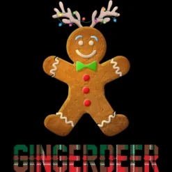 Women's Design By Humans Gingerbread Reindeer Matching Family Group Christmas Pajama By Forever9 Racerback Tank Top