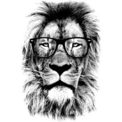 Junior's Design By Humans The Coolest Lion Of The Library By Mitxeldotcom T-Shirt