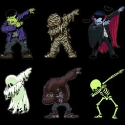 Men's Design By Humans Dabbing Halloween Creatures Skeleton Zombie Dab By Vomaria Tank Top