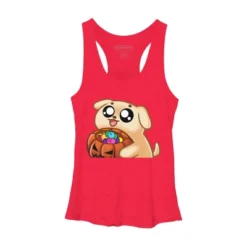 Women's Design By Humans Halloween Candy Pup By Puppers Racerback Tank Top -Design By Humans GUEST 1035f739 e609 4e80 9475 5bed431b83b3