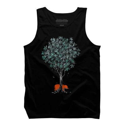 Men's Design By Humans Wild Bear Scratching Tree By Radiomode Tank Top 2 Men's Design By Humans Wild Bear Scratching Tree By Radiomode Tank Top - Image 2