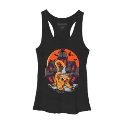Women's Design By Humans Halloween Cat By SummitStore Racerback Tank Top -Design By Humans GUEST 106aa5fe f9a2 43d6 b9ff 83f77b8de54e