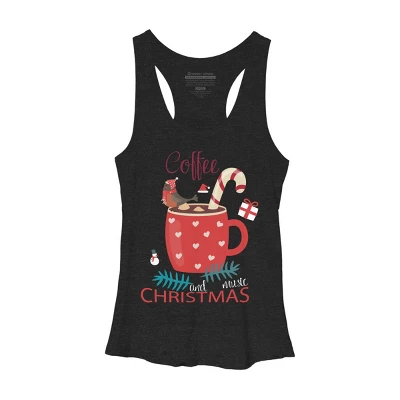 Women's Design By Humans Merry Christmas Treasure Box By Funkprints Racerback Tank Top 3 Women's Design By Humans Merry Christmas Treasure Box By Funkprints Racerback Tank Top - Image 3