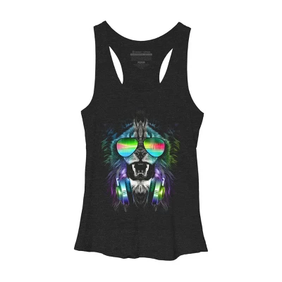 Women's Design By Humans Music Jungle By Clingcling Racerback Tank Top 3 Women's Design By Humans Music Jungle By Clingcling Racerback Tank Top - Image 3
