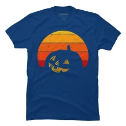 Men's Design By Humans Vintage Retro Sunset Halloween Pumpkin I By Lemonpepper T-Shirt -Design By Humans GUEST 11c6ff68 7eb1 409f 9412 4cfa269f42f4