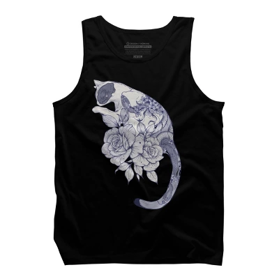 Men's Design By Humans Cat Snake Flowers Tattoo By Jess1586 Tank Top 4 Men's Design By Humans Cat Snake Flowers Tattoo By Jess1586 Tank Top - Image 4