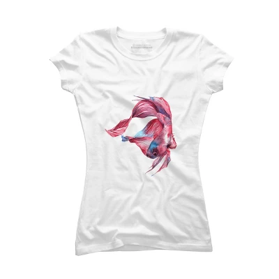 Junior's Design By Humans Betta Fish By GisaPizzatto T-Shirt 4 Junior's Design By Humans Betta Fish By GisaPizzatto T-Shirt - Image 4
