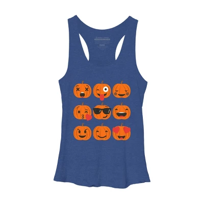 Women's Design By Humans Halloween Pumpkins Emoji By Honeytree Racerback Tank Top 5 Women's Design By Humans Halloween Pumpkins Emoji By Honeytree Racerback Tank Top - Image 5