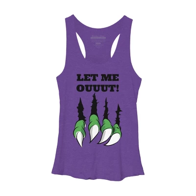 Women's Design By Humans Let The Monster Out Halloween By ArtStyleAlice Racerback Tank Top 6 Women's Design By Humans Let The Monster Out Halloween By ArtStyleAlice Racerback Tank Top - Image 6