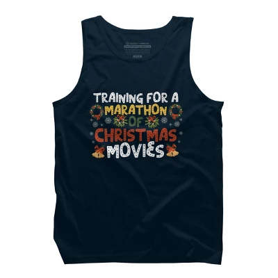 Men's Design By Humans Training For A Marathon Of Christmas Movies By Thingsandthings Tank Top 5 Men's Design By Humans Training For A Marathon Of Christmas Movies By Thingsandthings Tank Top - Image 5
