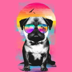 Women's Design By Humans Summer Pug By Clingcling Racerback Tank Top