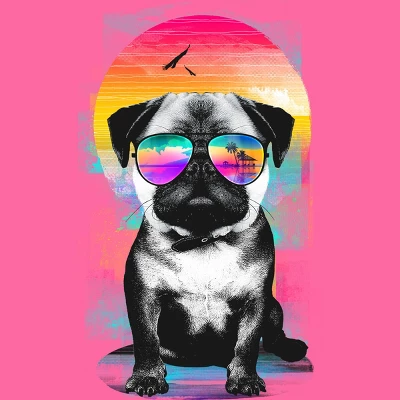 Women's Design By Humans Summer Pug By Clingcling Racerback Tank Top 1 Women's Design By Humans Summer Pug By Clingcling Racerback Tank Top