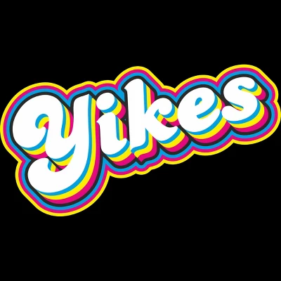 Junior's Design By Humans Yikes Colorful Rainbow Outline By T-Shirt 1 Junior's Design By Humans Yikes Colorful Rainbow Outline By T-Shirt