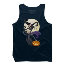 Men's Design By Humans Bewitching Black Halloween Kitty Cat By LittleBunnySunshine Tank Top -Design By Humans GUEST 1a2c2980 d70b 4df2 9a17 57960bd1174e