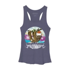 Women's Design By Humans Merry Slothmas - Funny Christmas Pajama For Sloth LoversÂ By TELO213 Racerback Tank Top -Design By Humans GUEST 1acb46f3 8054 475b be0d 21d56e8ec618