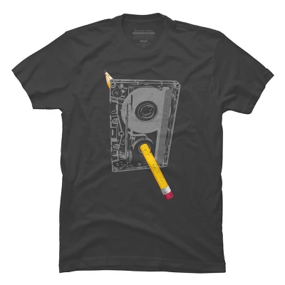 Men's Design By Humans Old School Pencil Rewind By Clingcling T-Shirt 6 Men's Design By Humans Old School Pencil Rewind By Clingcling T-Shirt - Image 6