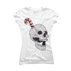 Junior's Design By Humans Christmas Skull By AllenStudio T-Shirt -Design By Humans GUEST 1c9a4970 a5c4 487d b8b9 980a3e356ca7
