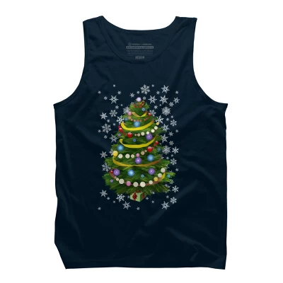 Men's Design By Humans Christmas Tree And Snowflakes By IvaW Tank Top 5 Men's Design By Humans Christmas Tree And Snowflakes By IvaW Tank Top - Image 5