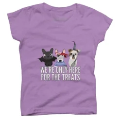 Girl's Design By Humans Dog Halloween - We're Only Here For The Treats By PedigreePrints T-Shirt -Design By Humans GUEST 1e841927 2f56 487e aa8f a93bb388bdb3