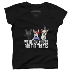 Girl's Design By Humans Dog Halloween - We're Only Here For The Treats By PedigreePrints T-Shirt -Design By Humans GUEST 1eee4866 c13f 4164 ab55 0b5bed0d3b55