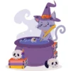 Girl's Design By Humans Halloween Kitty Cauldron By Machmigo T-Shirt