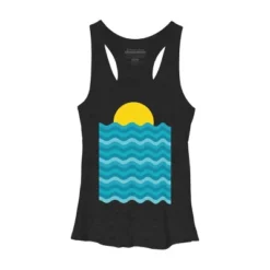 Women's Design By Humans Sunset Waves By Clingcling Racerback Tank Top -Design By Humans GUEST 1f7e0f13 7669 4b4b 839e a51813131824