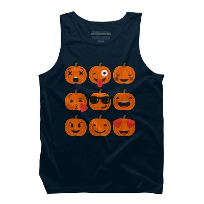 Men's Design By Humans Halloween Pumpkins Emoji By Honeytree Tank Top 5 Men's Design By Humans Halloween Pumpkins Emoji By Honeytree Tank Top - Image 5