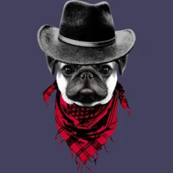 Women's Design By Humans Cowboy Pug By Clingcling Racerback Tank Top